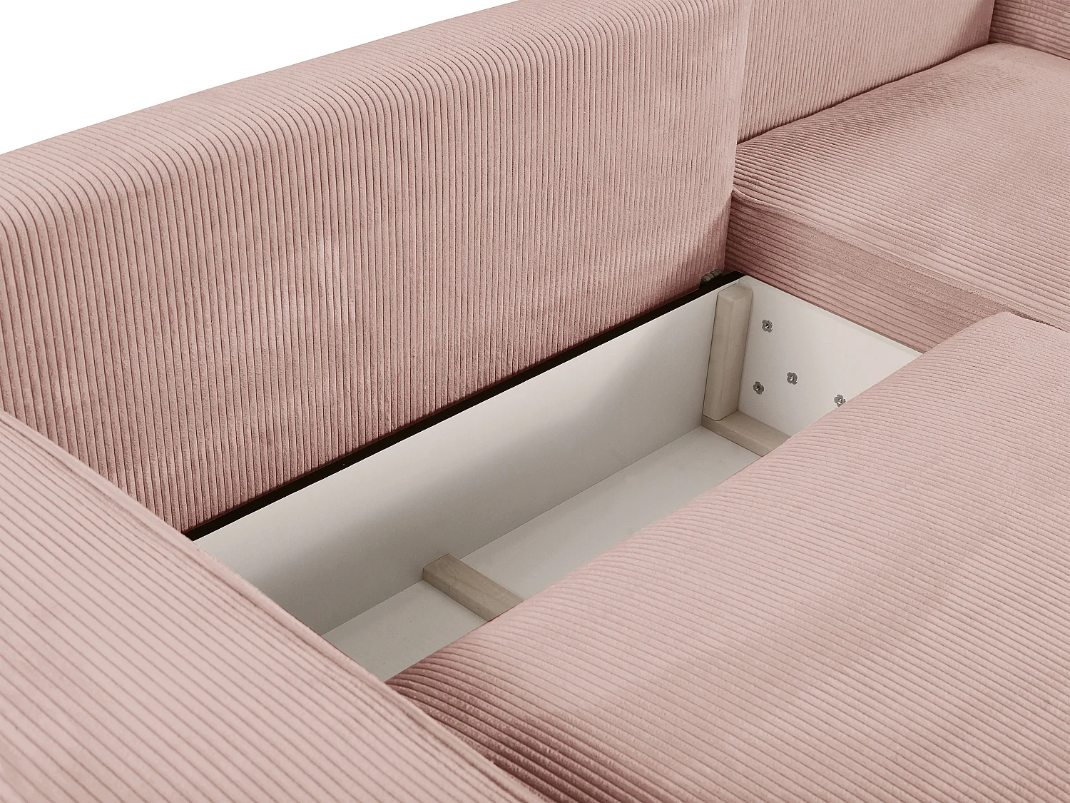 Hörnsoffa vändbar puderrosa manchester AMELIA