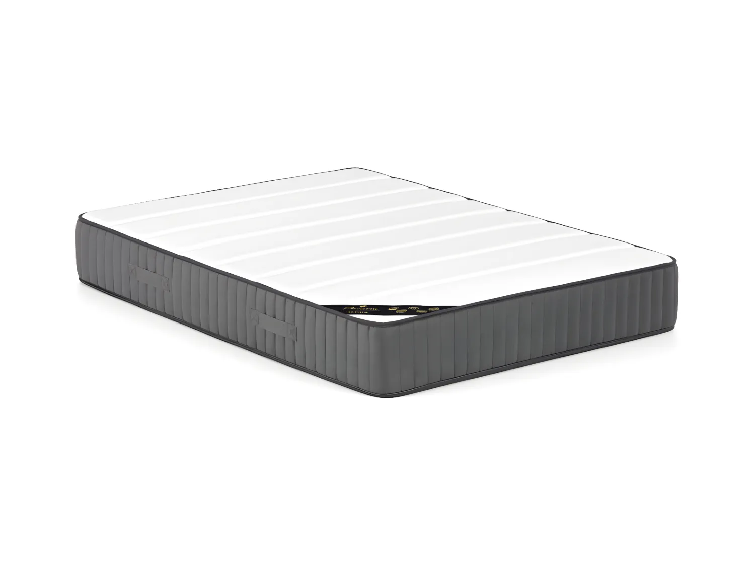 Bett mit Bettkasten + Matratze - 140 x 190 cm - Cord - Taupe - TIMANO von Pascal Morabito
