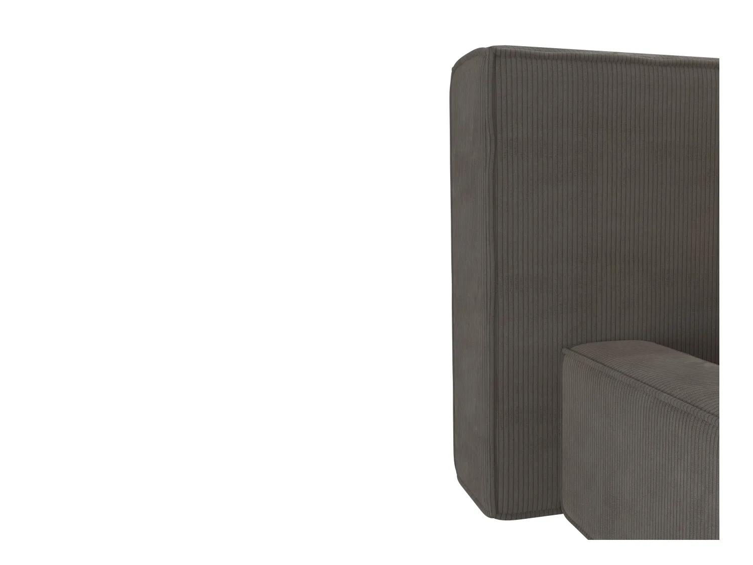Bett mit Bettkasten + Matratze - 140 x 190 cm - Cord - Taupe - TIMANO von Pascal Morabito