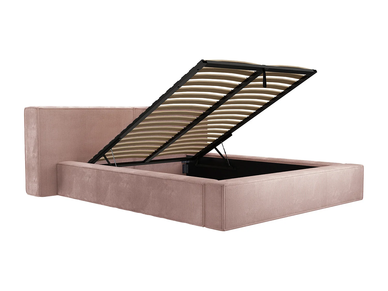 Bett mit Bettkasten + Matratze - 180 x 200 cm - Cord - Rosa - TIMANO von Pascal Morabito