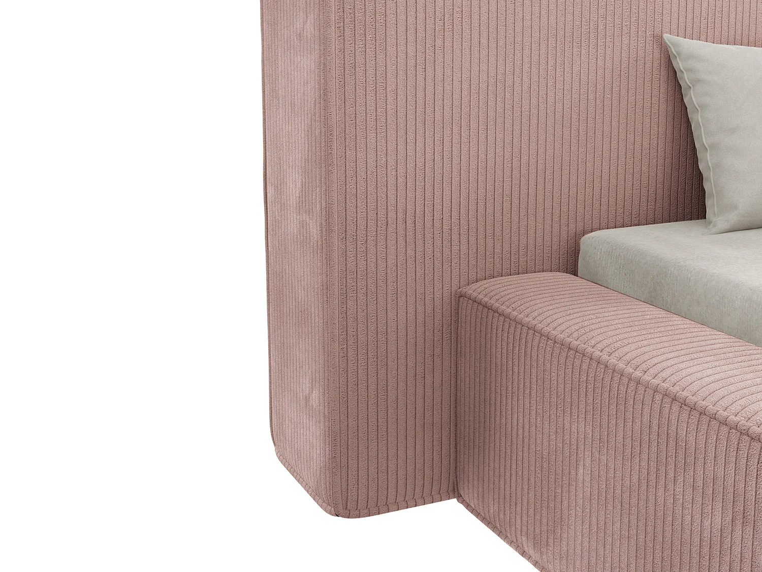 Bett mit Bettkasten + Matratze - 180 x 200 cm - Cord - Rosa - TIMANO von Pascal Morabito