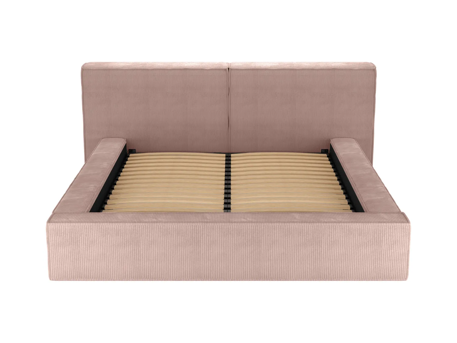 Bed met opbergruimte 180 x 200 cm - Ribfluweel - Roze + matras - TIMANO van Pascal Morabito
