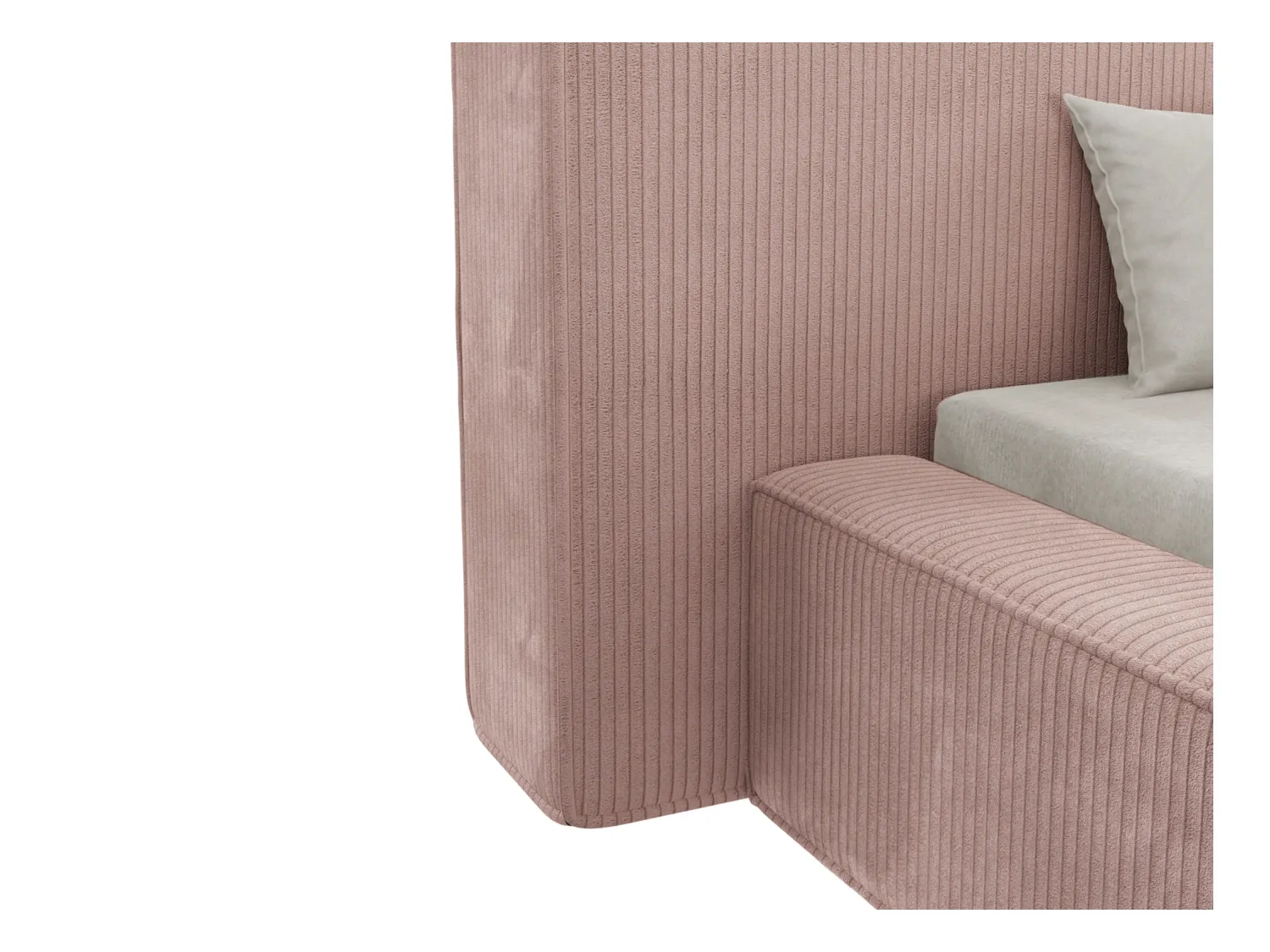 Bed met opbergruimte 180 x 200 cm - Ribfluweel - Roze + matras - TIMANO van Pascal Morabito