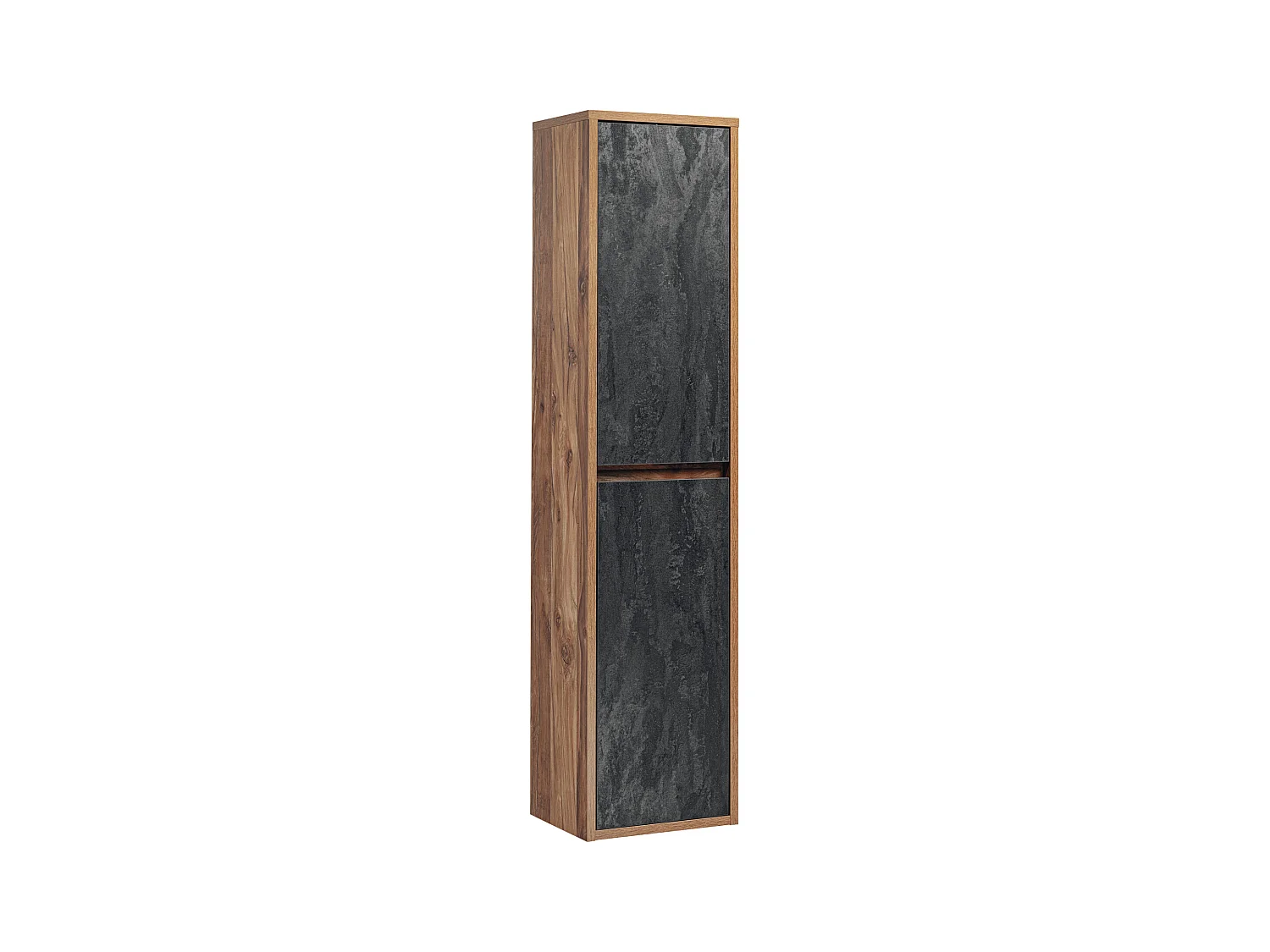 Meuble de salle de bain suspendu avec vasque et colonne - Coloris naturel et anthracite - 100 cm - TIKITIKI