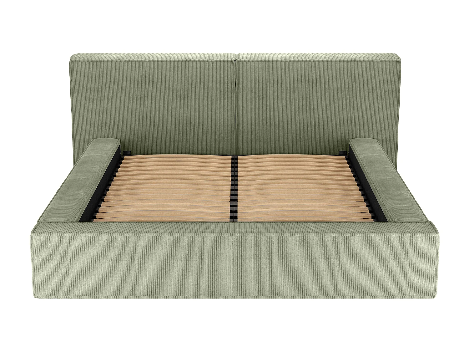 Lit coffre 180 x 200 cm - Velours côtelé - Vert + Matelas - TIMANO de Pascal Morabito