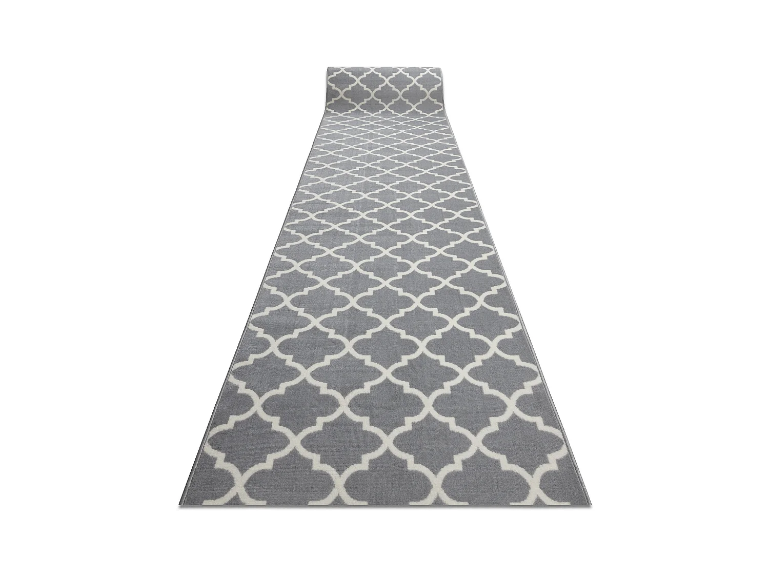 TAPIS DE COULOIR BCF MORAD Trelis Treillis marocain gris / crème 80x290 cm