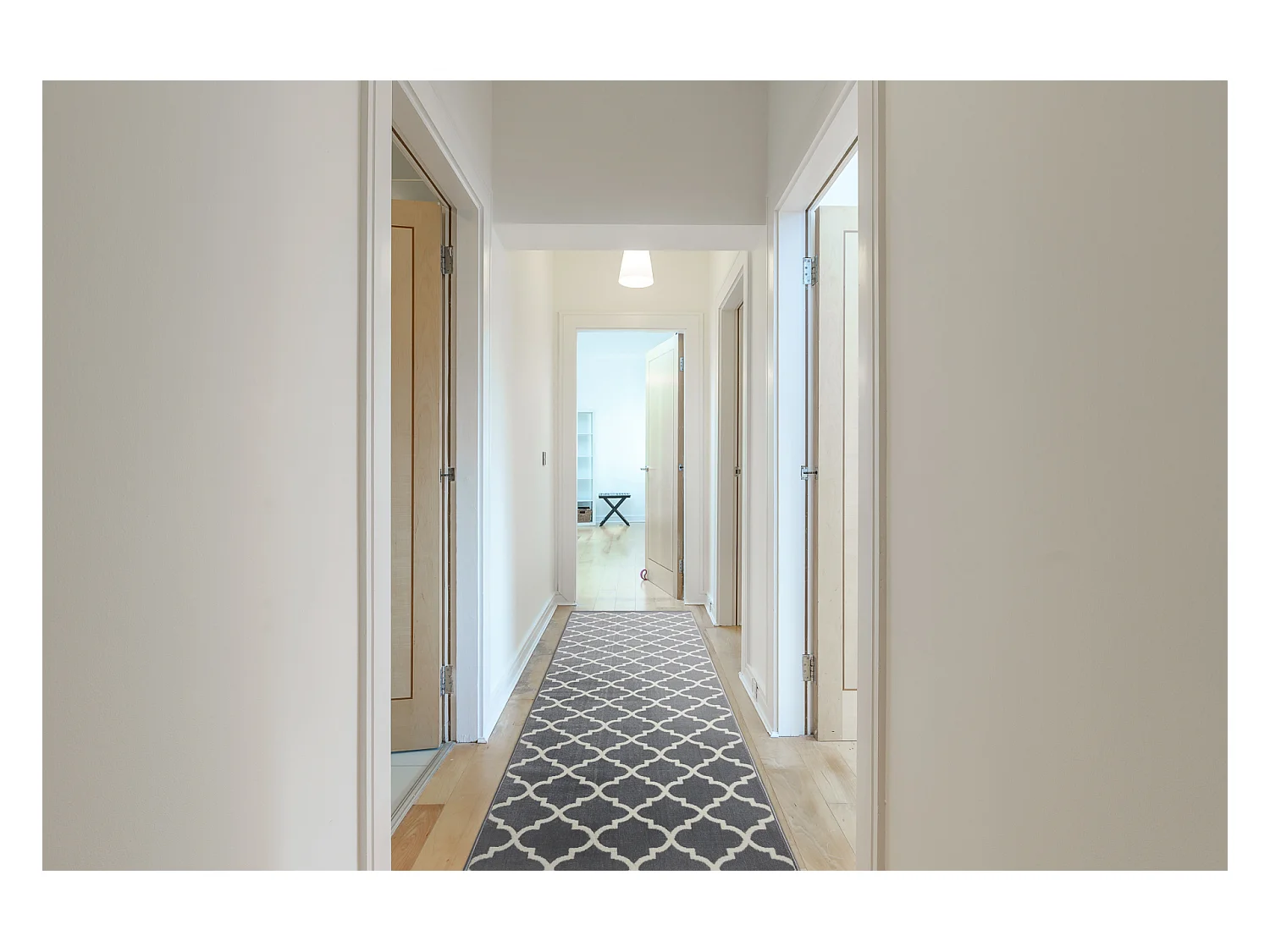 TAPIS DE COULOIR BCF MORAD Trelis Treillis marocain gris / crème 80x290 cm