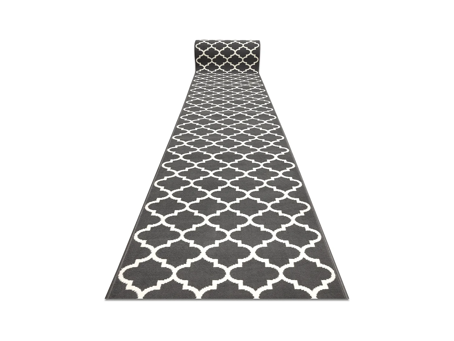 Vloerbekleding BCF MORAD Trelis klaver Marokkaanse grijs / room 90x510 cm