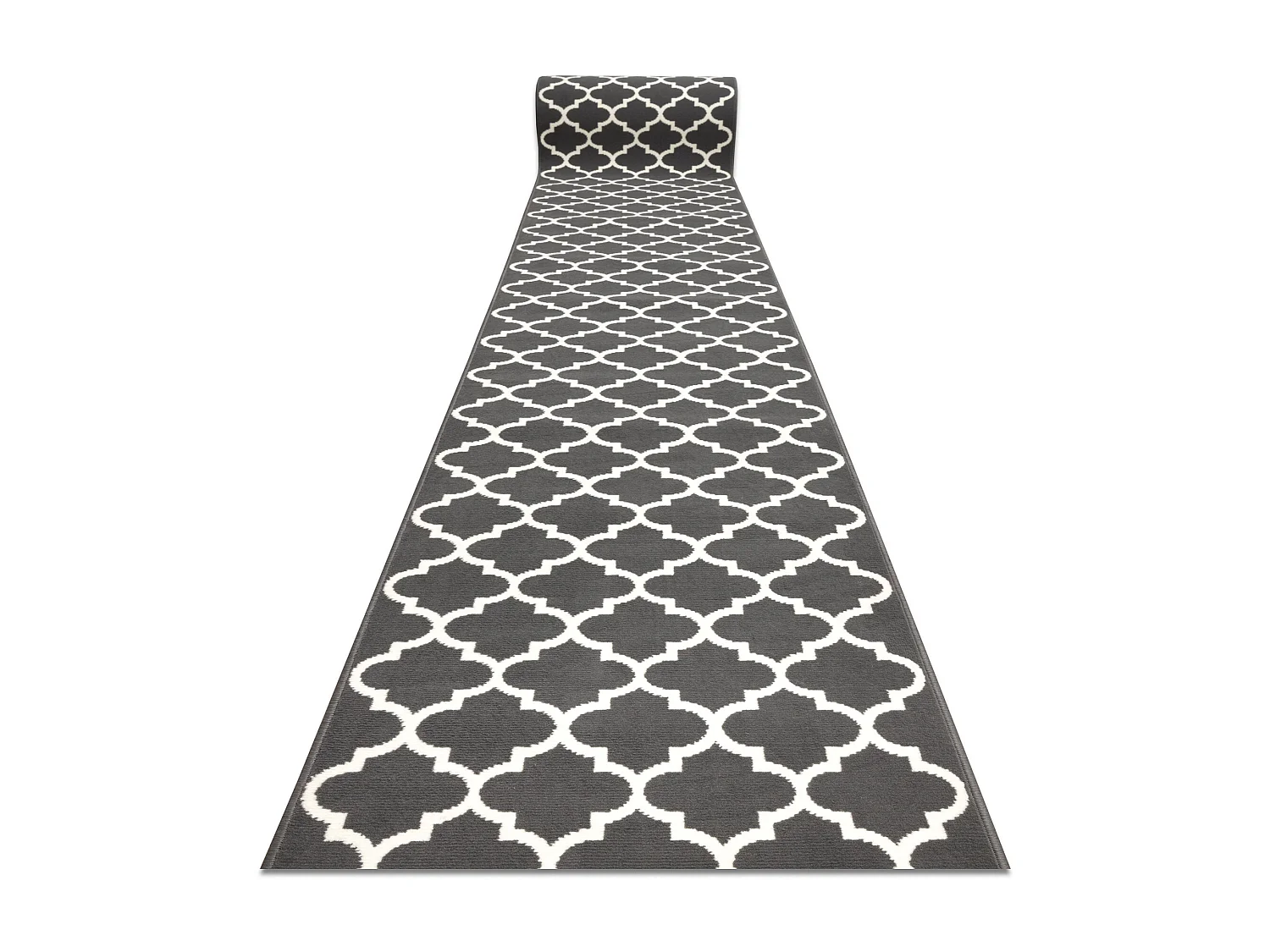 TAPIS DE COULOIR BCF MORAD Trelis Treillis marocain gris / crème 90x180 cm