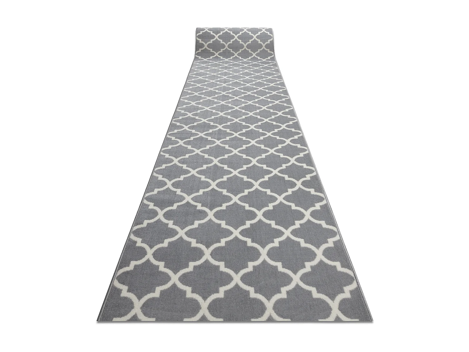 TAPIS DE COULOIR BCF MORAD Trelis Treillis marocain gris / crème 60x130 cm