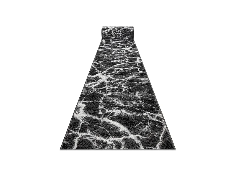 TAPIS DE COULOIR BCF MORAD Marmur Marbre anthracite / noir 100x1200 cm