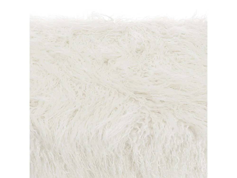 SACHA - Banc 120x40cm peau de mouton couleur blanc pieds bois naturel