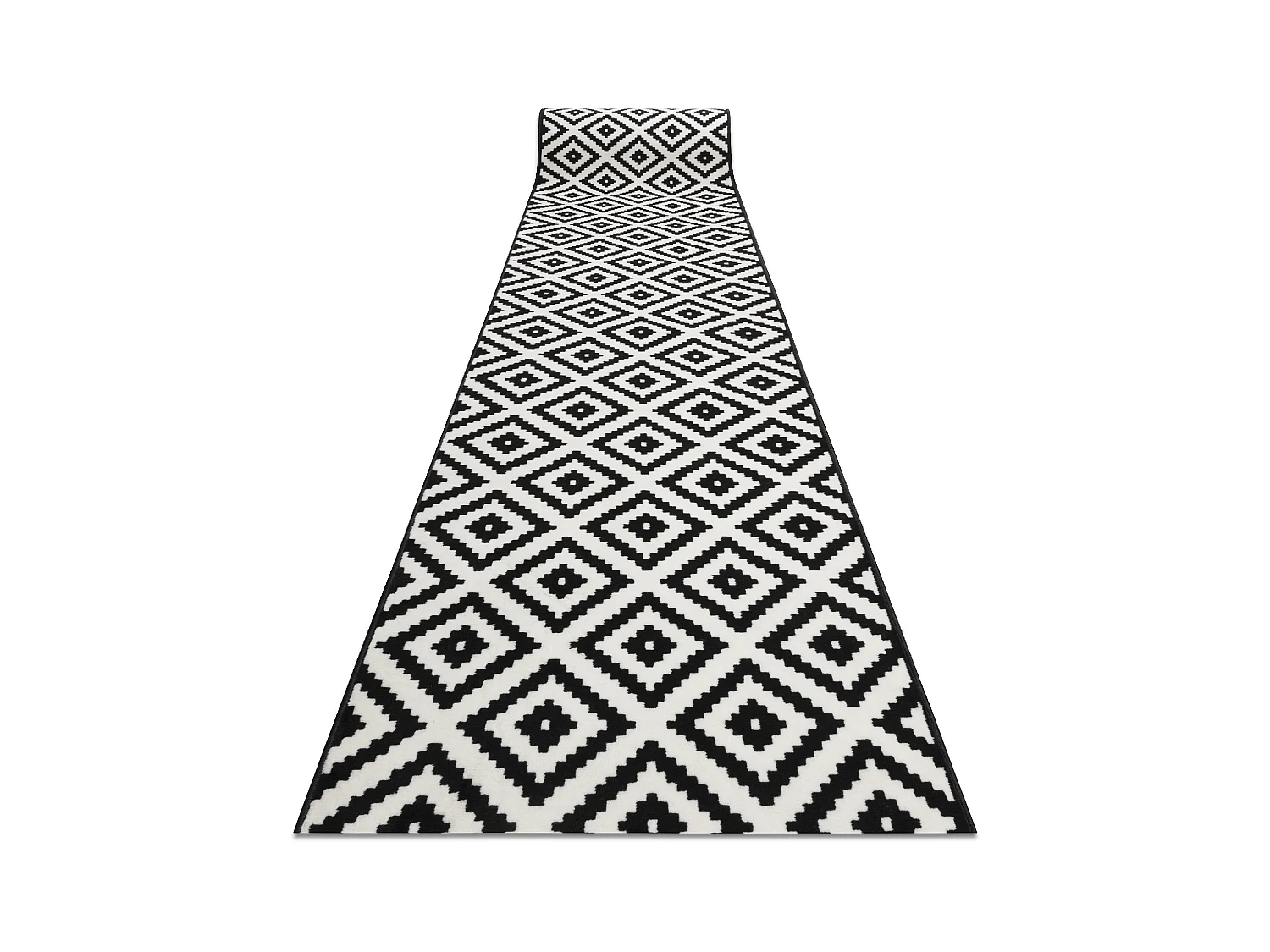 TAPIS DE COULOIR BCF MORAD Ruta diamants noir / crème 90x200 cm