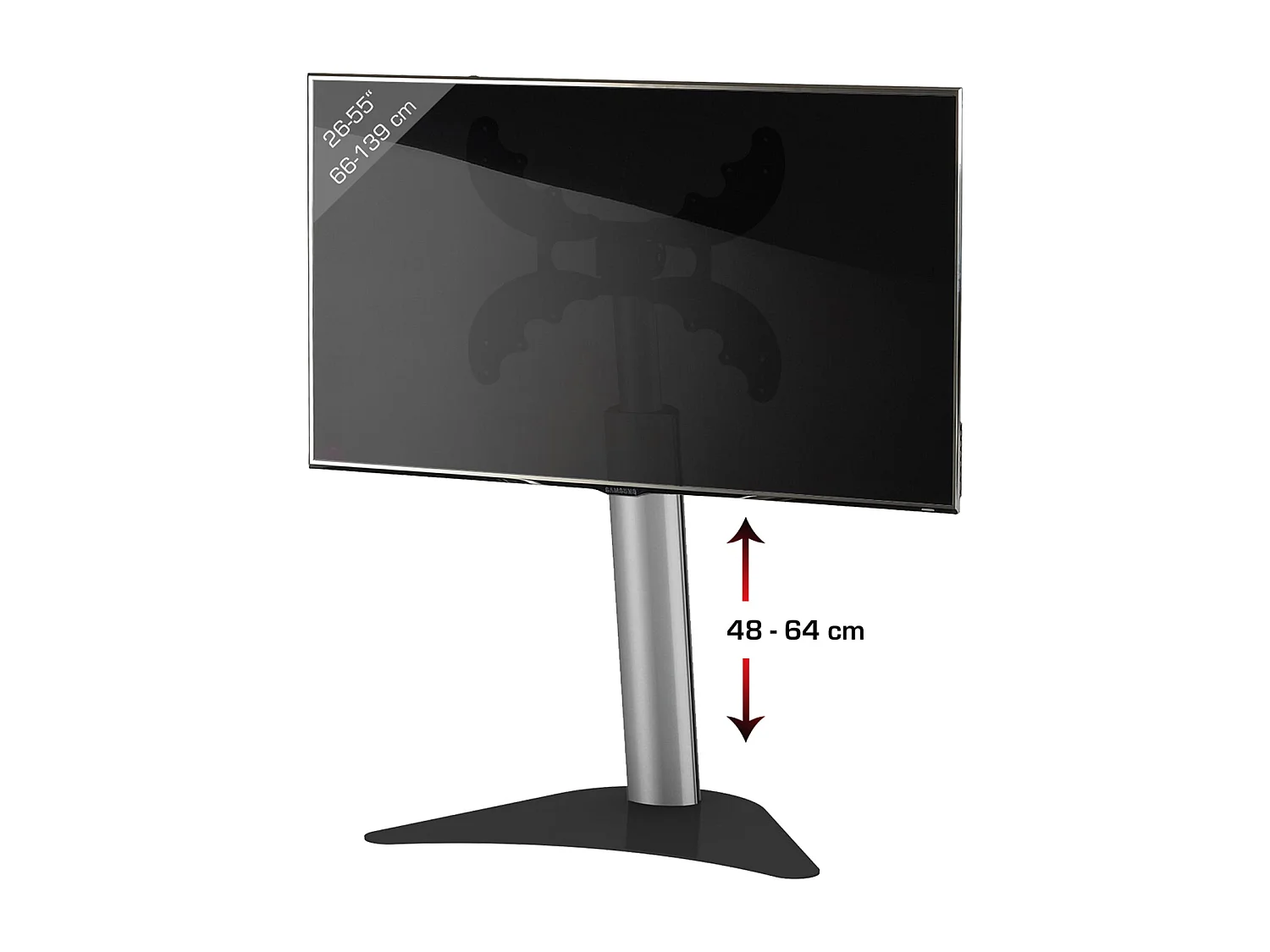 Suporte de TV VCM | Suporte de TV em alumínio regulável em altura - Coscal (preto)