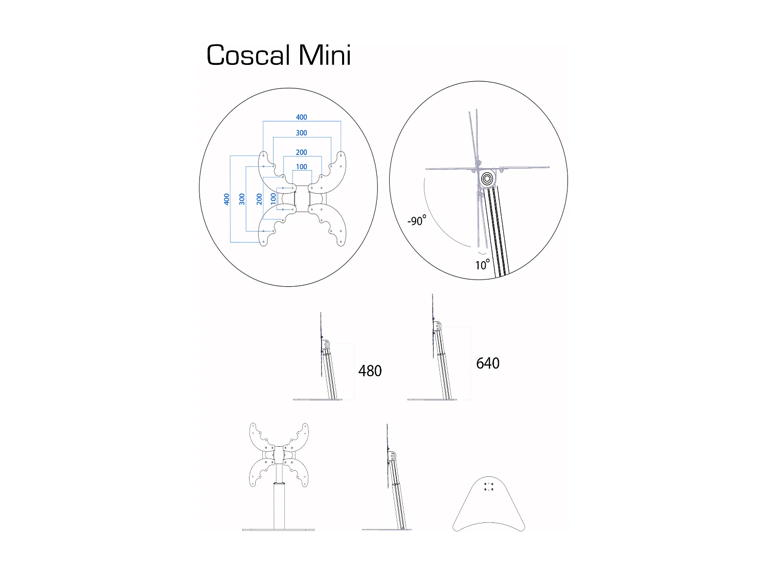 Aluminiowy stojak na telewizor Coscal z regulacją wysokości