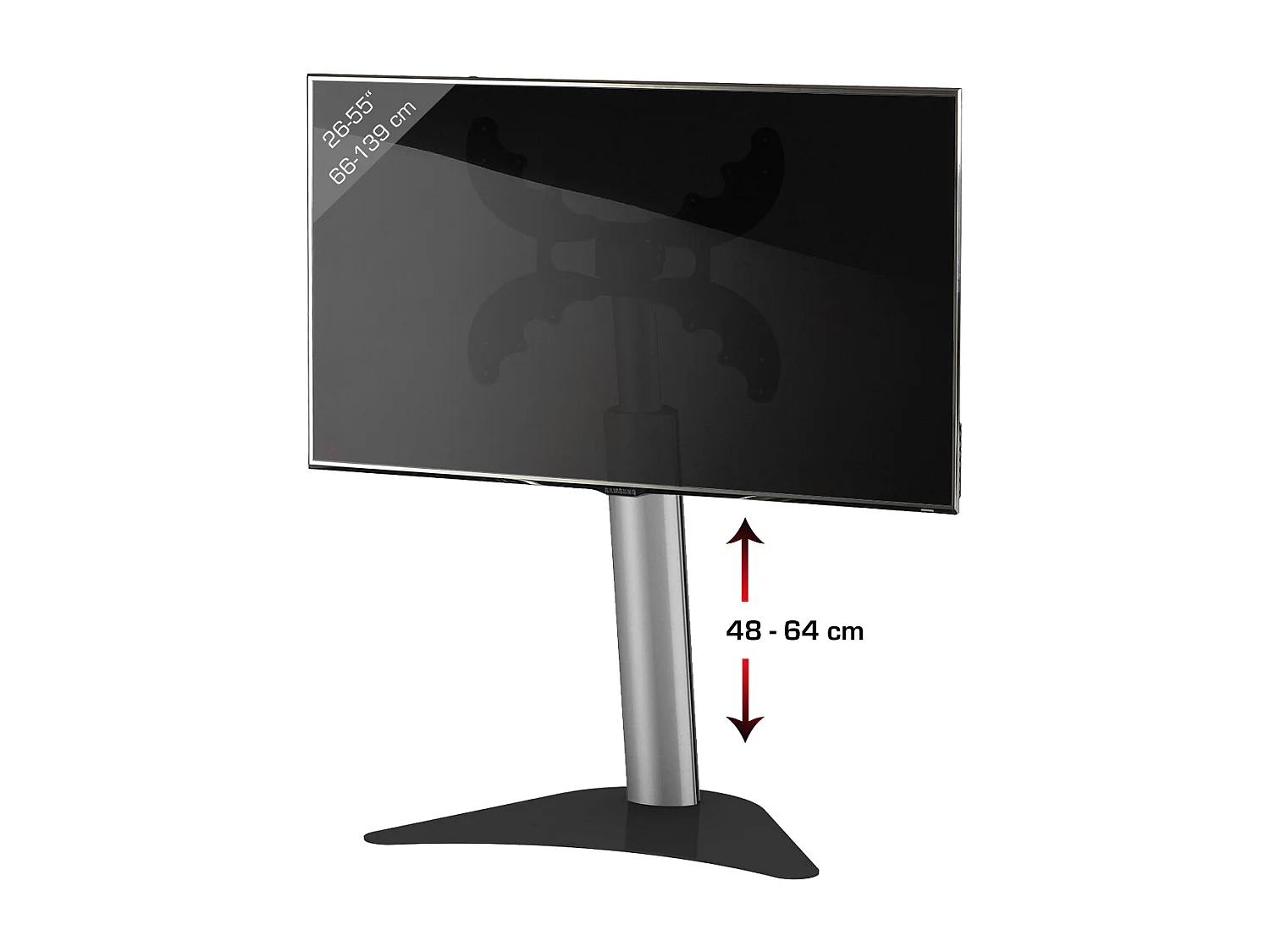 Pied TV en aluminium réglable en hauteur Coscal