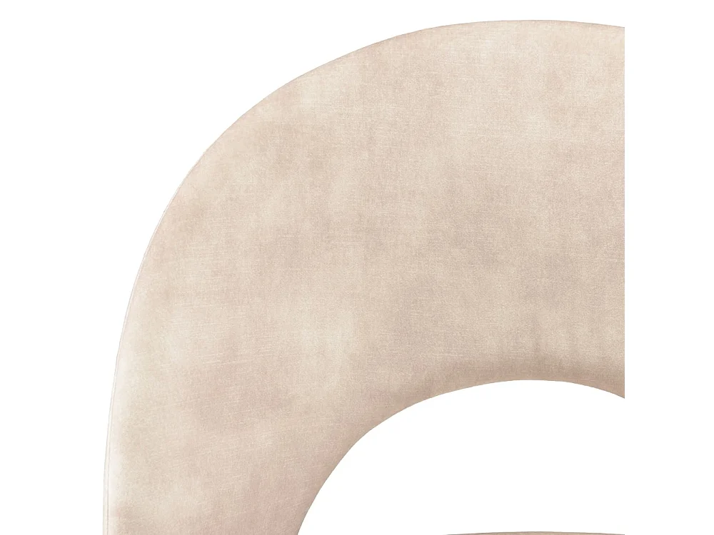 TOM - Lot de 2 chaises dossier ouvert tissu velours beige pied noir