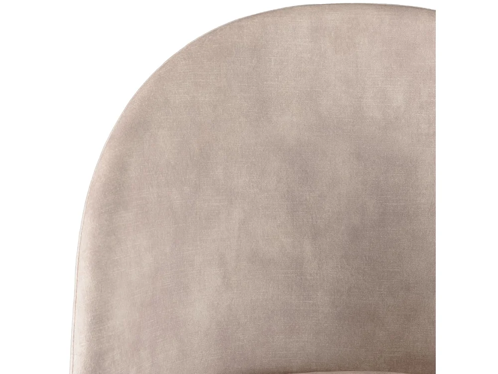 TOM - Lot de 2 chaises dossier arrondi tissu velours beige pied noir