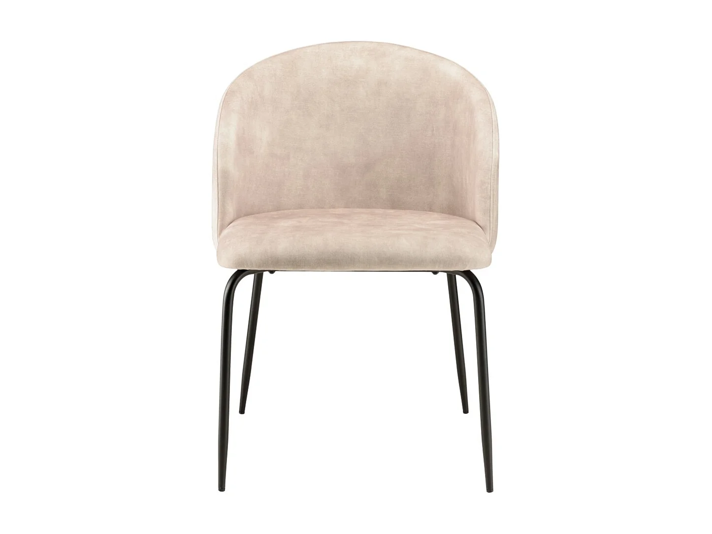 TOM - Lot de 2 chaises dossier enveloppant tissu velours beige