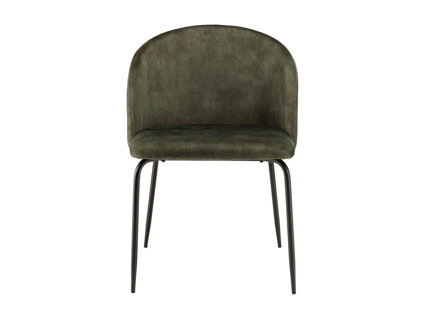 TOM - Lot de 2 chaises tissu velours vert sapin dossier enveloppant