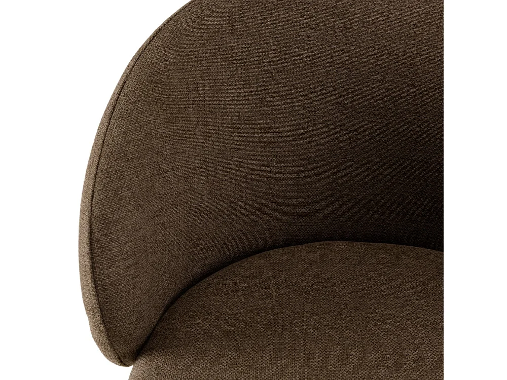 TOM - Lot de 2 chaises tissu marron dossier arrondi pieds acier noir