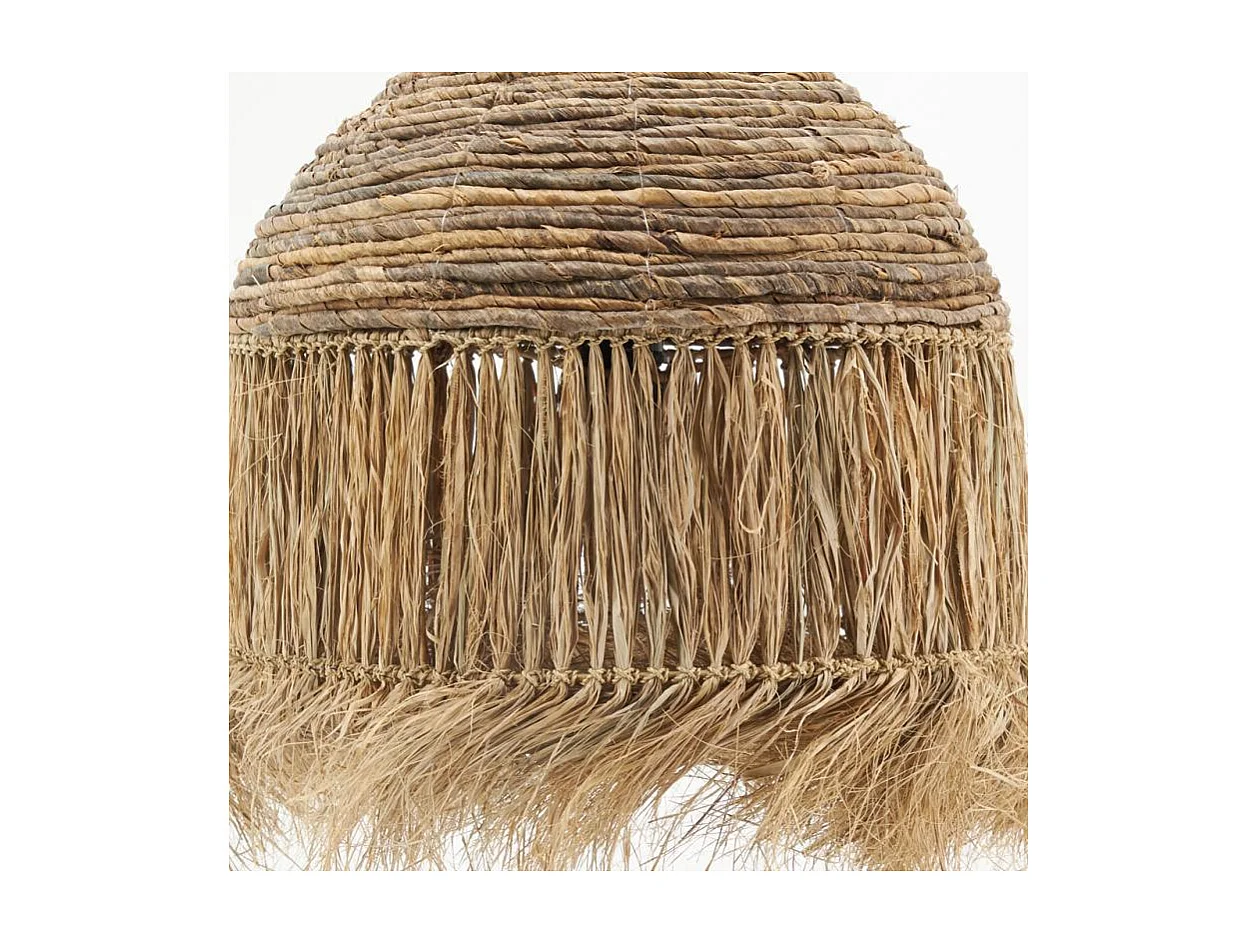 Abat-jour en abaca avec franges pour suspension