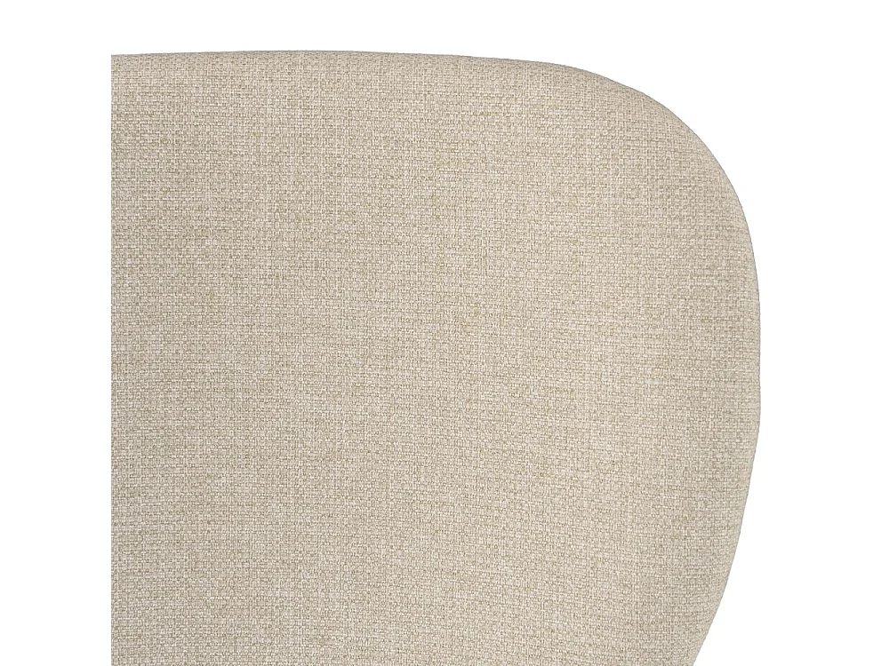 TOM - Lot de 2 chaises tissu écru pieds acier noir