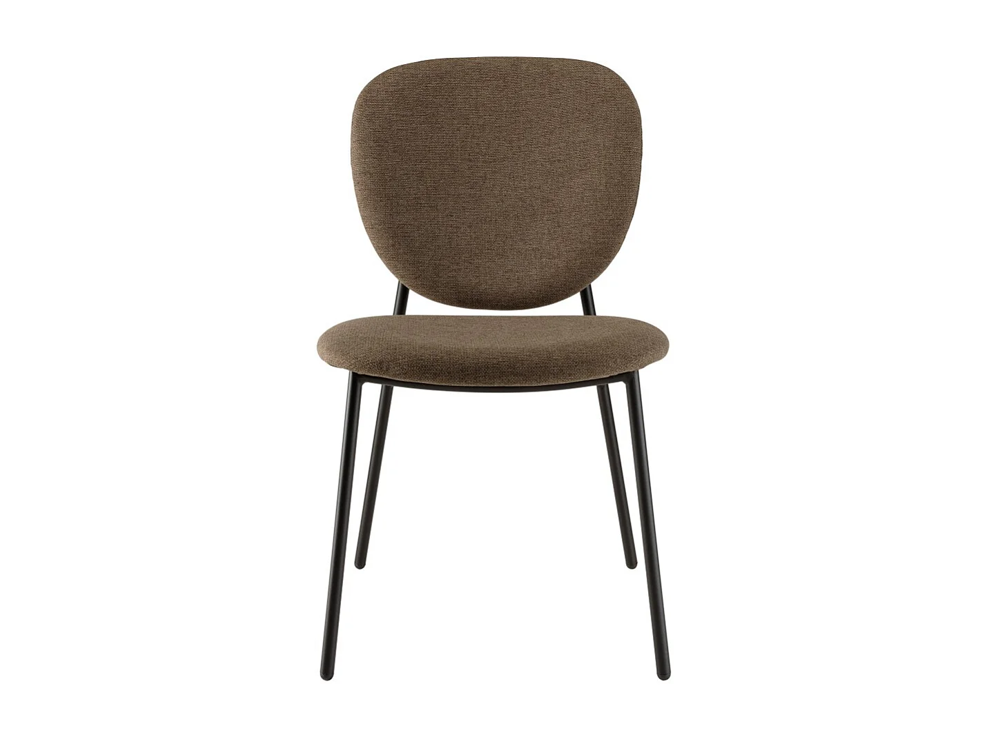 TOM - Lot de 2 chaises tissu marron pieds acier noir