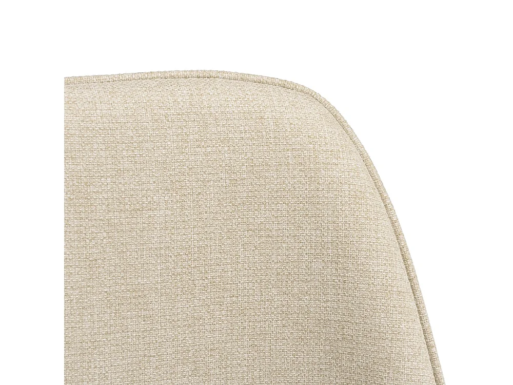 TOM - Lot de 2 chaises tissu écru dossier droit pieds acier noir