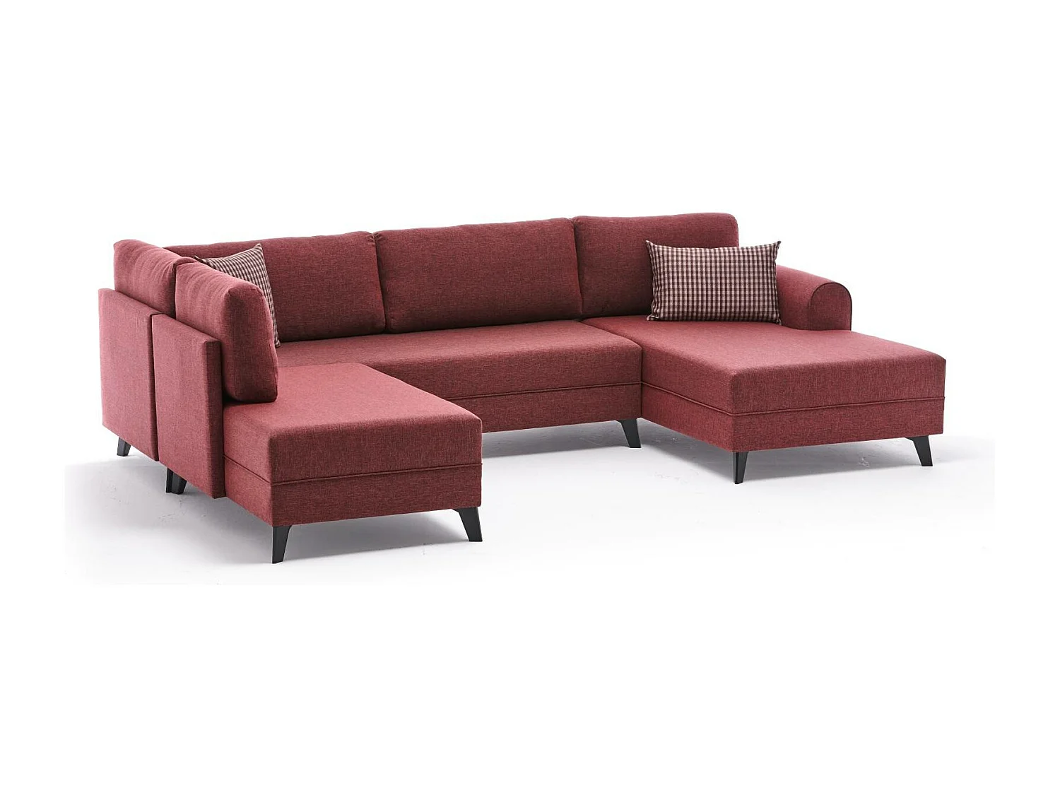 Sofá rinconero Altadena 316, Rojo, Función de descanso, 300x202x78cm