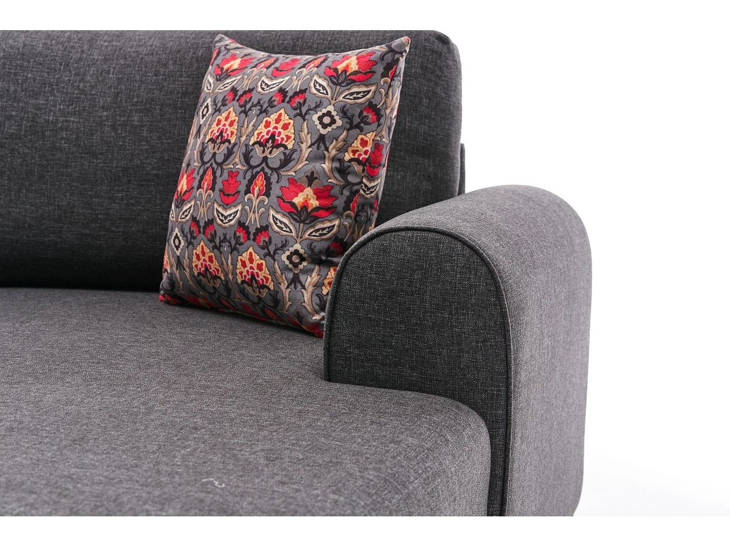 Canapé panoramique d'angle à gauche modulable Lalardie Tissu Anthracite