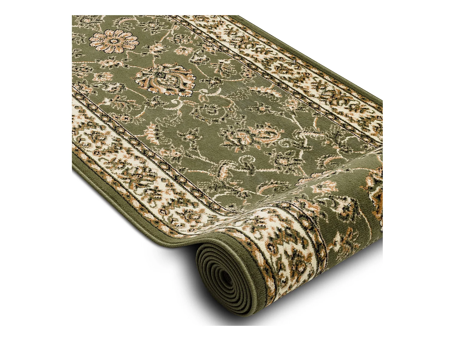 TAPIS DE COULOIR BCF MORAD Klasyk classique olive verte 80x310 cm
