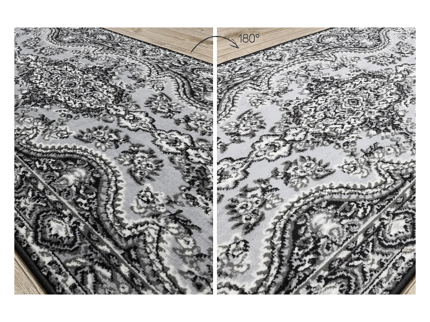 TAPIS DE COULOIR BCF MORAD Wiosna rougette gris 80x320 cm