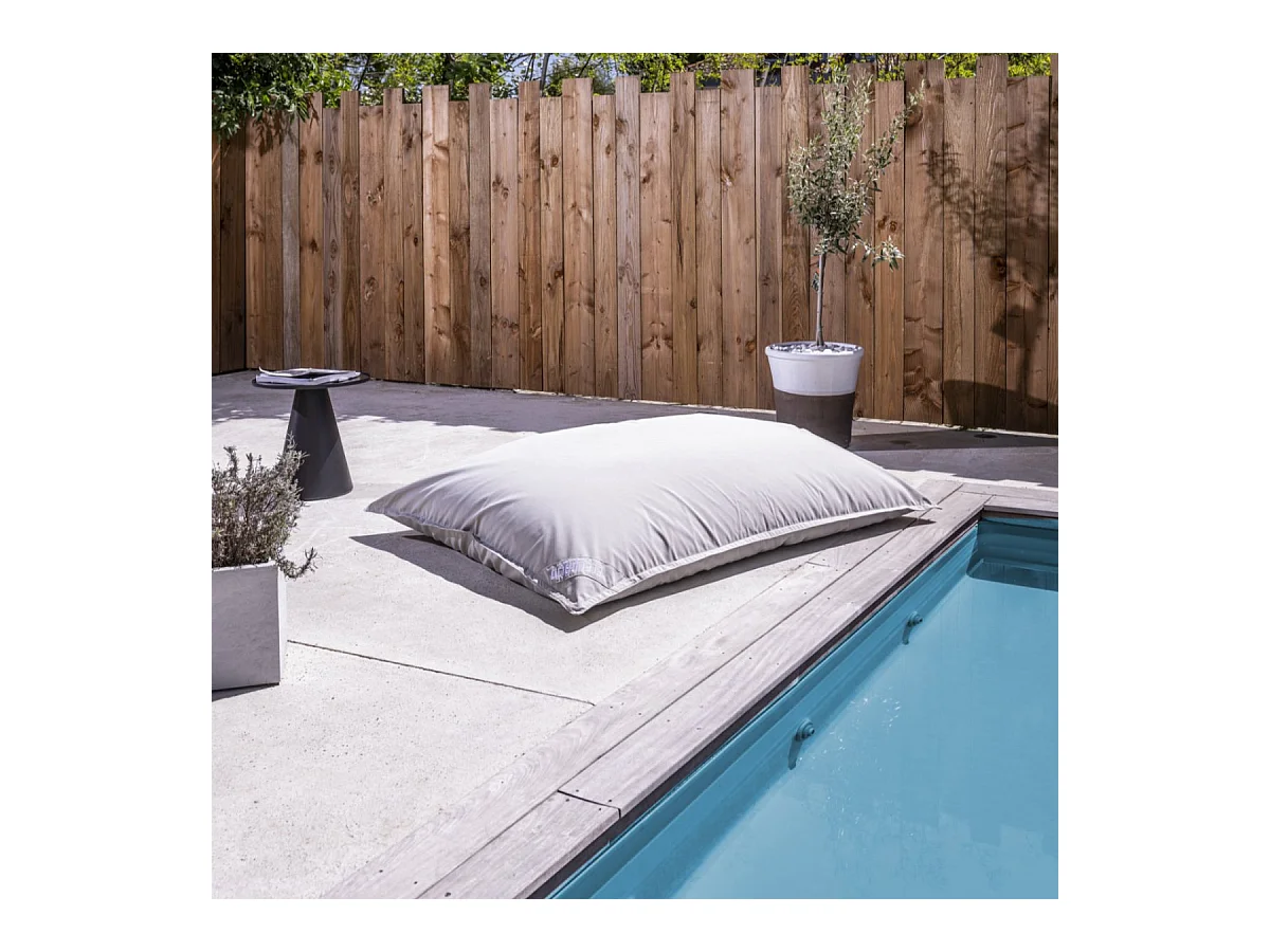 Pouf d'extérieur géant XL Gris perle 130x165cm