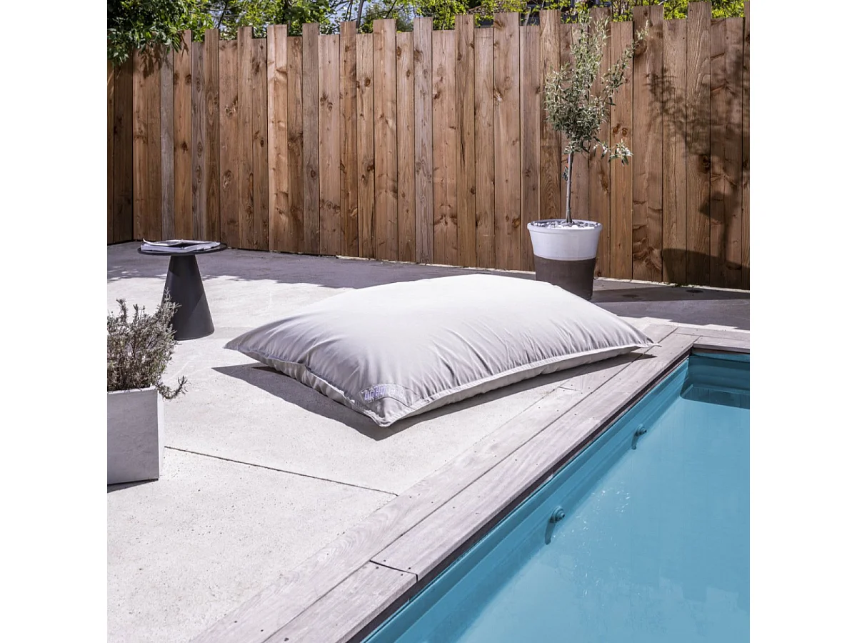 Pouf d'extérieur géant XL Gris perle 130x165cm