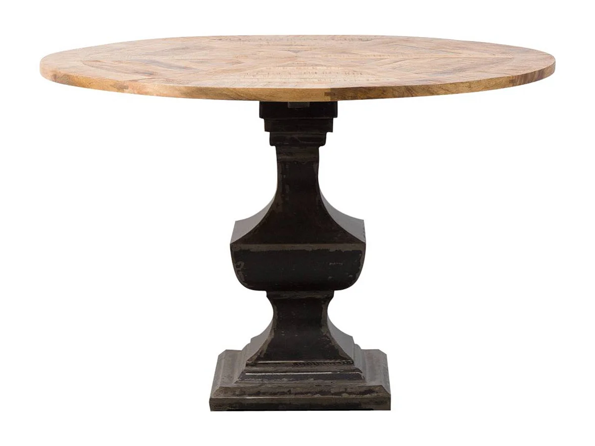 Table à manger ronde en bois de manguier Vitto