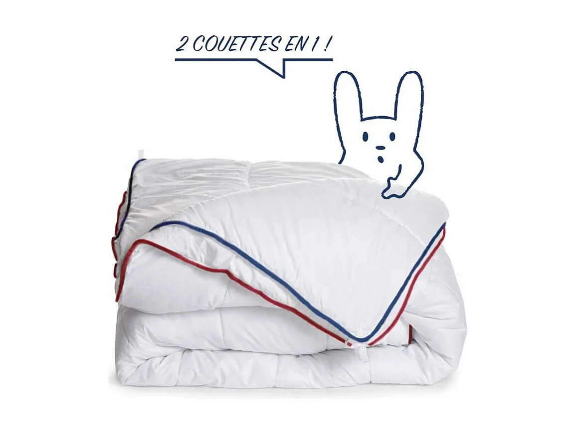 Couette 4 saisons Anti-acariens - 3 couettes en 1 - 240x260cm