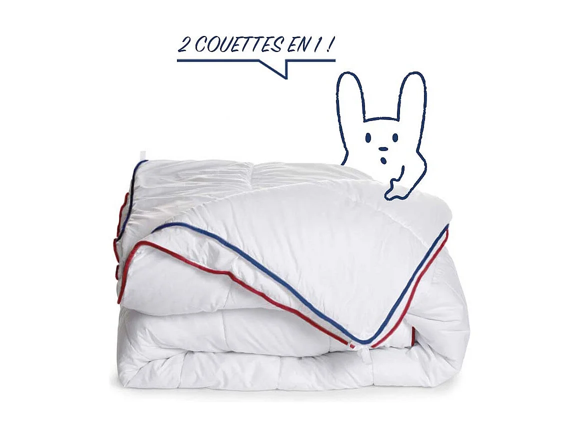Couette 4 saisons Anti-acariens - 3 couettes en 1 - 240x260cm