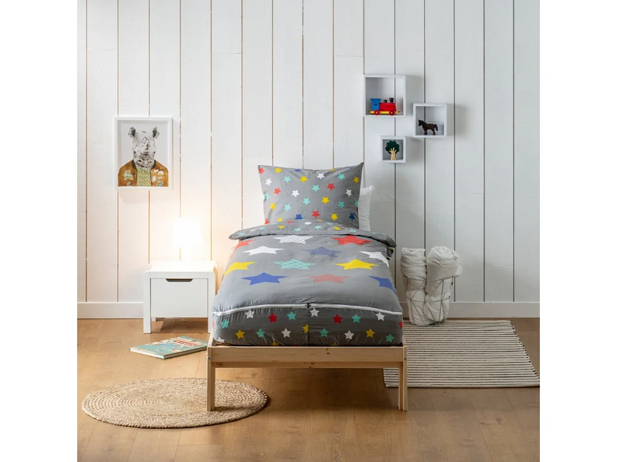 Caradou® Stars - Parure de lit Enfant Avec Couette - 90x190cm