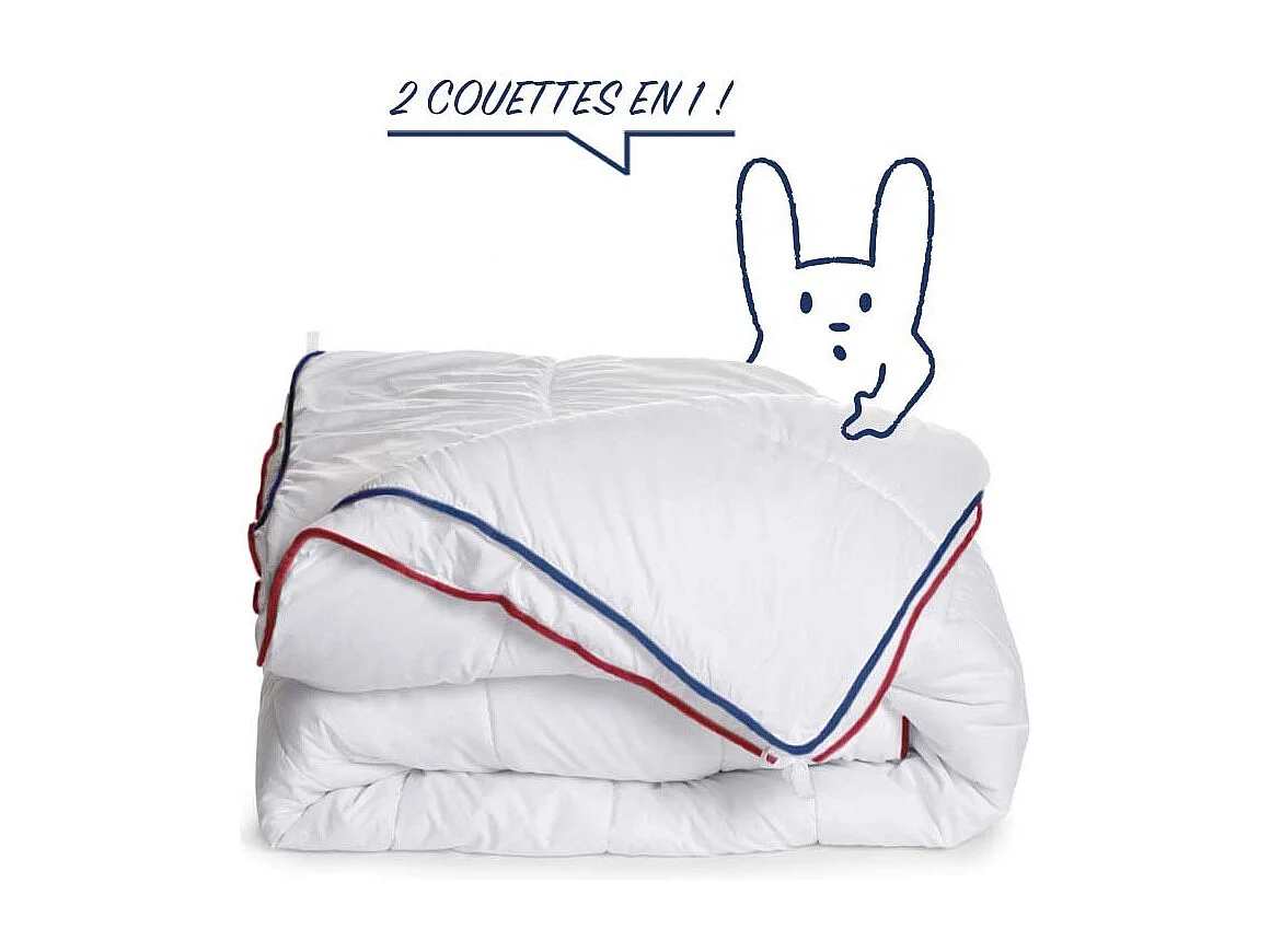 Couette 4 saisons Anti-acariens - 3 couettes en 1 - 220x240cm