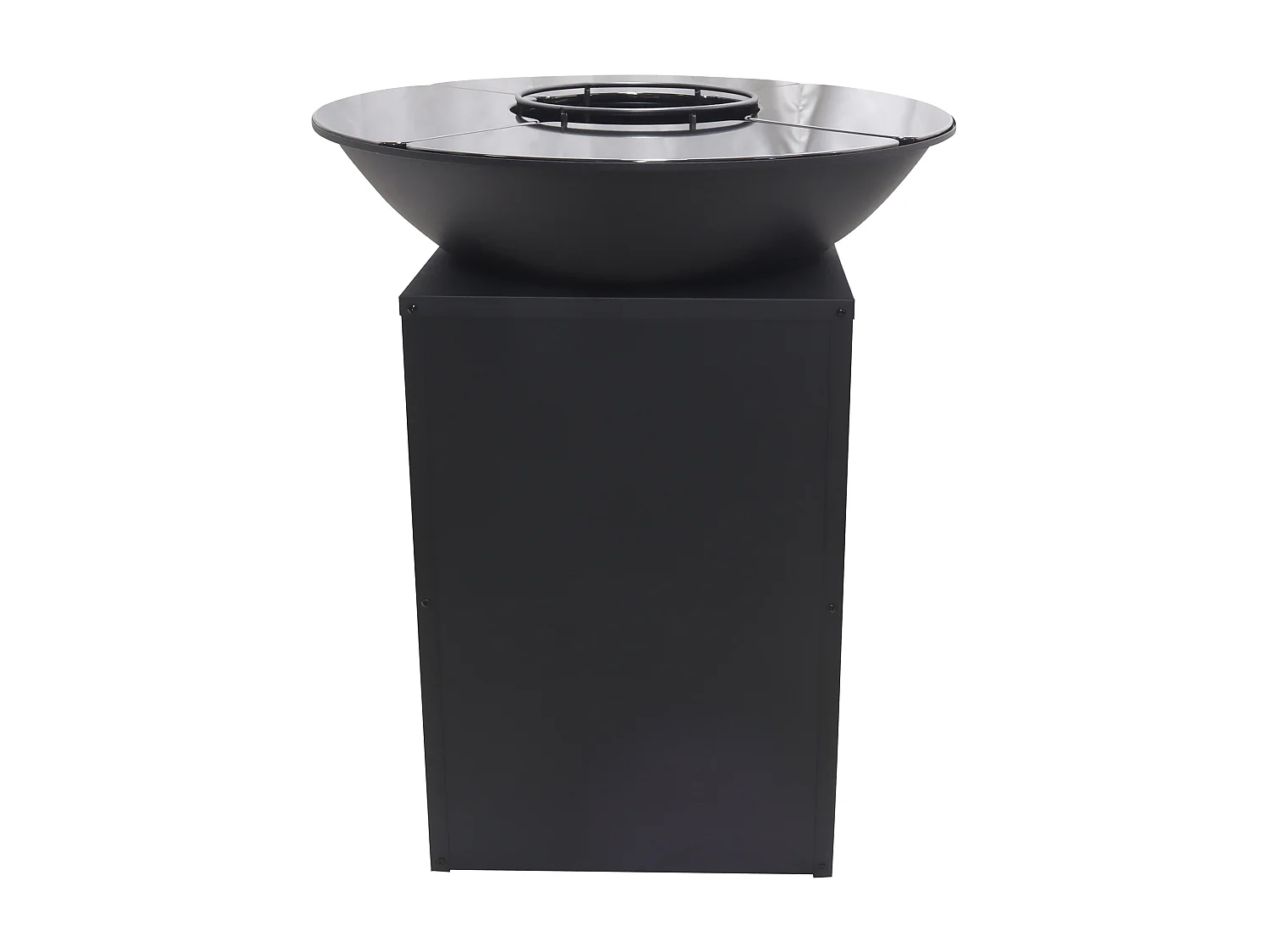 Grill plancha z funkcją rusztu na węgiel i drewno ze schowkiem 80 x 80 x 96 cm czarny - IGNOS