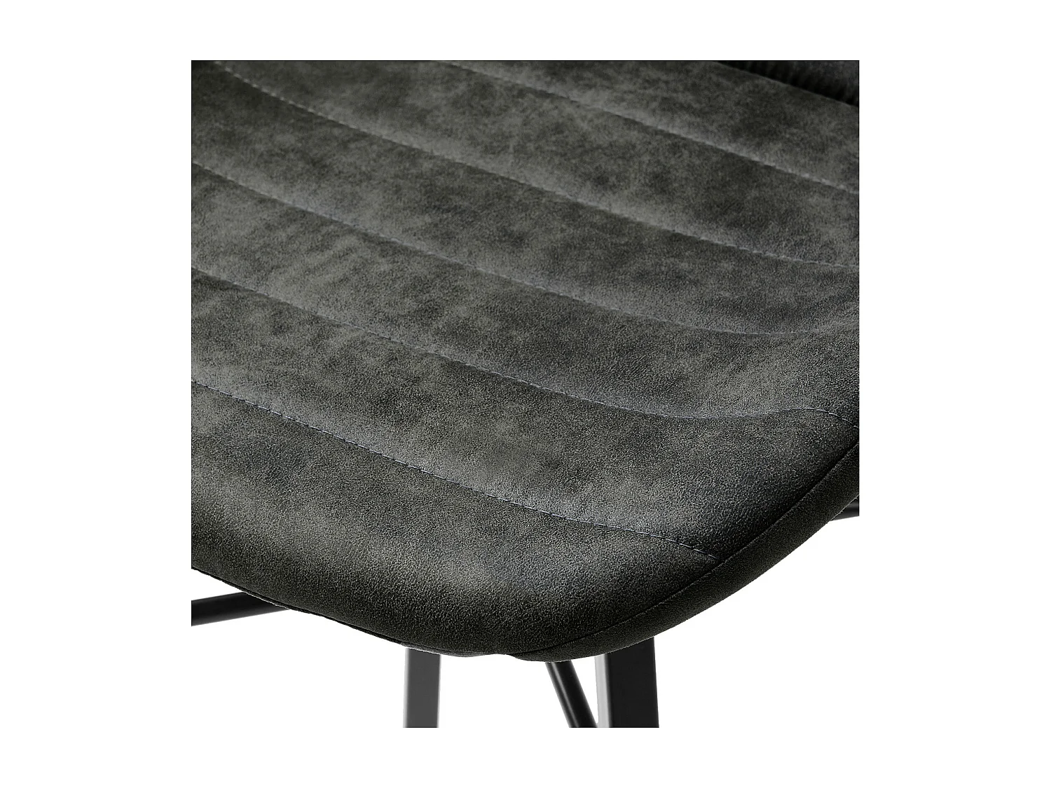 ARIZONA - Chaise de bar industrielle microfibre vintage marron foncé pieds métal noir (x2)