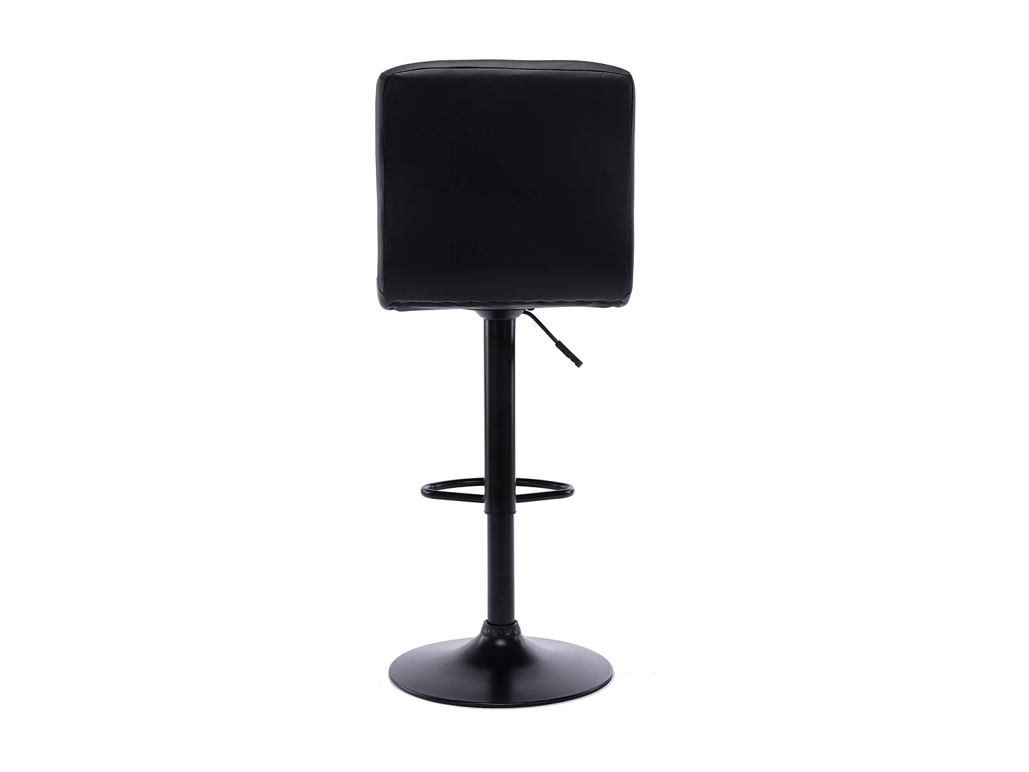 SQUARE - Tabourets de bar design réglable PU noir pieds noirs (x2)