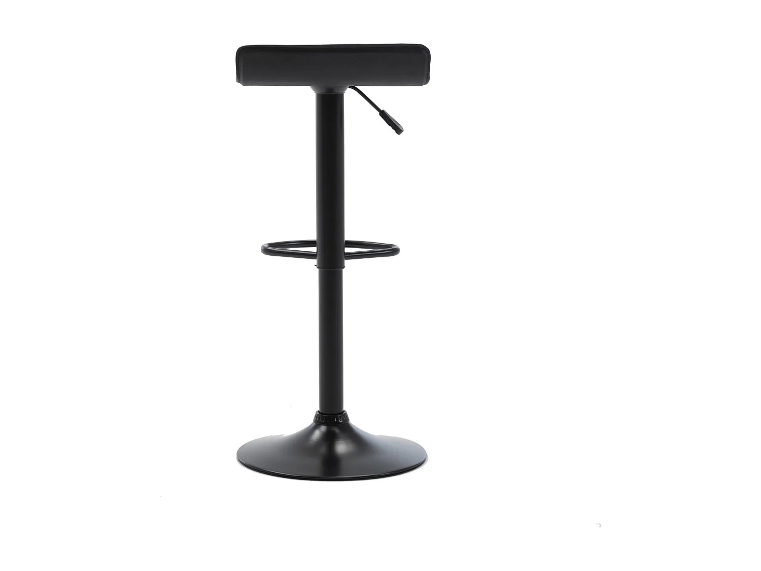 LEO - Tabourets de bar design réglable PU noir pieds noirs (x4)