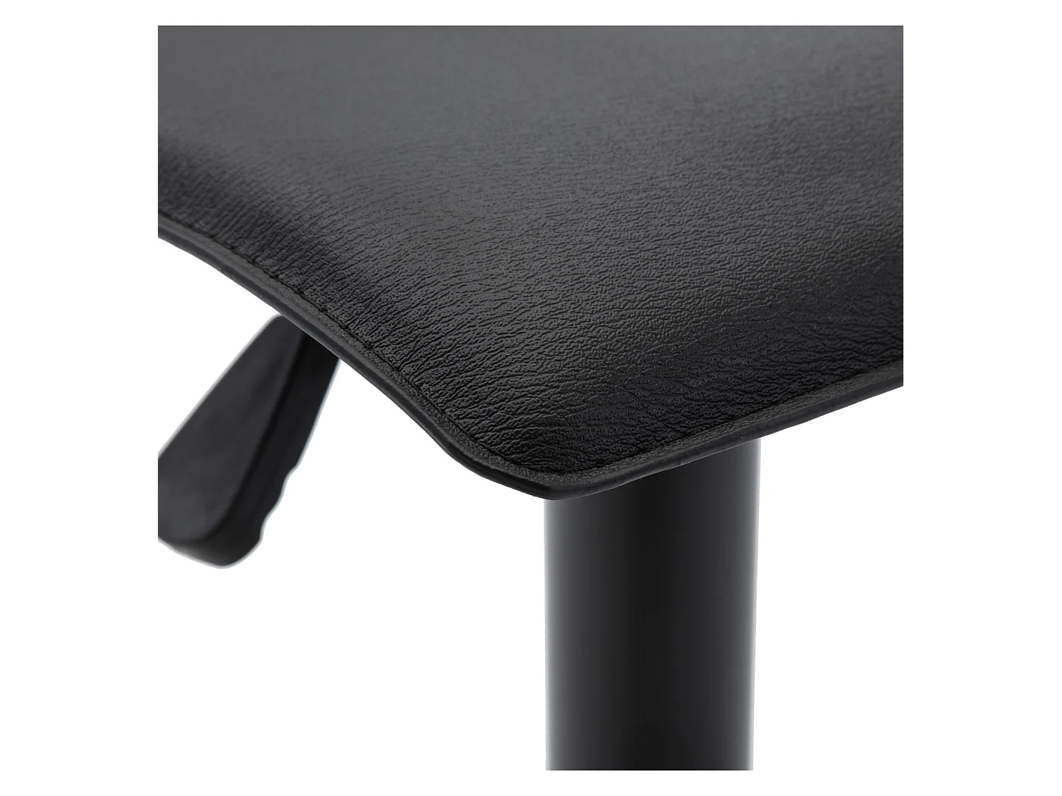 LEO - Tabourets de bar design réglable PU noir pieds noirs (x4)
