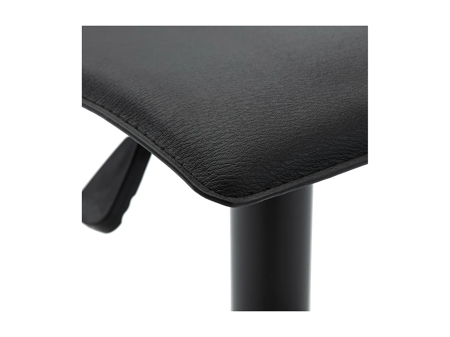 LEO - Tabourets de bar design réglable PU noir pieds noirs (x2)