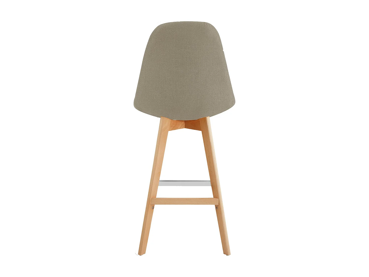 OWEN - Chaise de bar scandinave tissu Lin pied hêtre (x2)