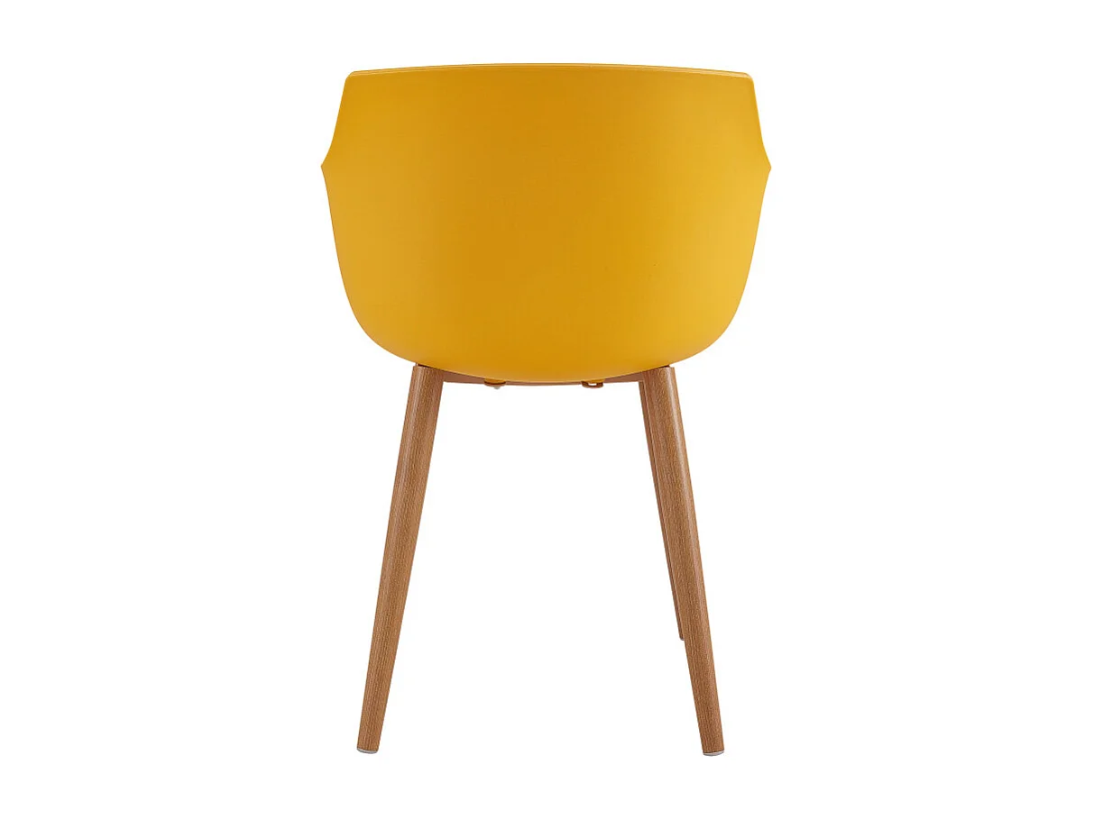 ANDREA-Sedia scandinava curry gambe metallo effetto legno (x2)