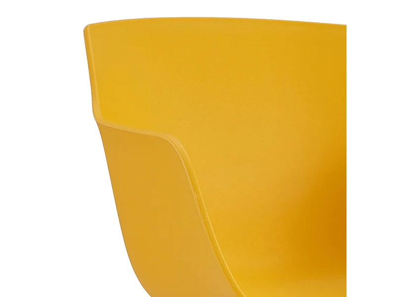 ANDREA-Sedia scandinava curry gambe metallo effetto legno (x2)