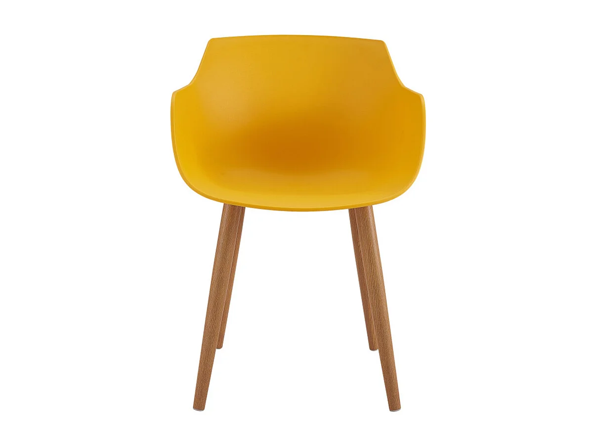 ANDREA-Sedia scandinava curry gambe metallo effetto legno (x2)